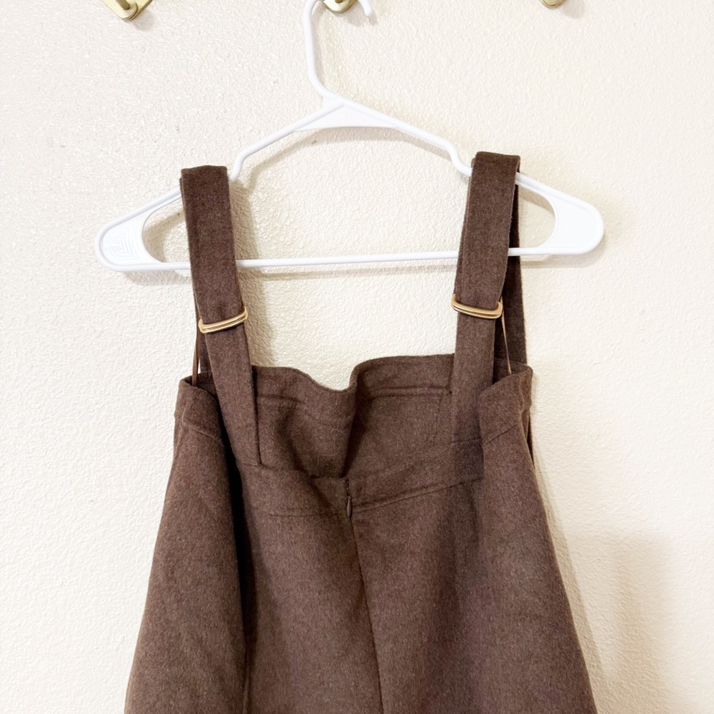 NWT Cult Gaia x Gap Collab Chocolate Brown Wool Strappy A-Line Mini Dress - Picture 12 of 14